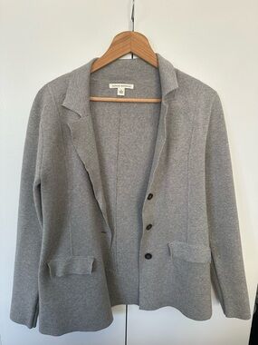 Banana Republic Light Gray Knit Blazer Cardigan